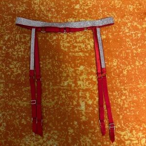 Red Rhinestone VS Garter Belt